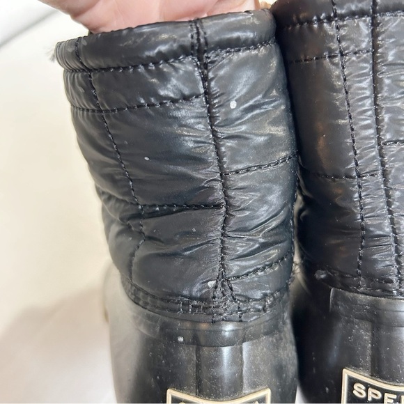 Sperry Saltwater Quilted Duck Boots Size 8 Black Snow Boots - Picture 7 of 11